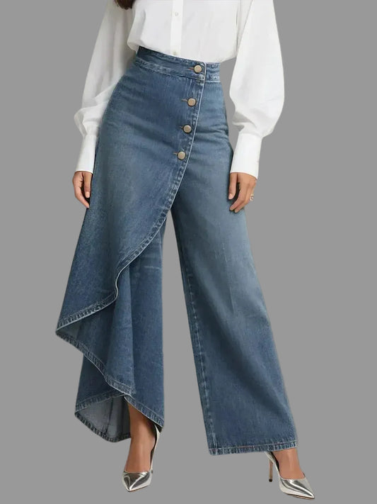 Women's High-waisted Relaxed Fit Wide-leg Jeans With A Stylish Design 2026 - optimize