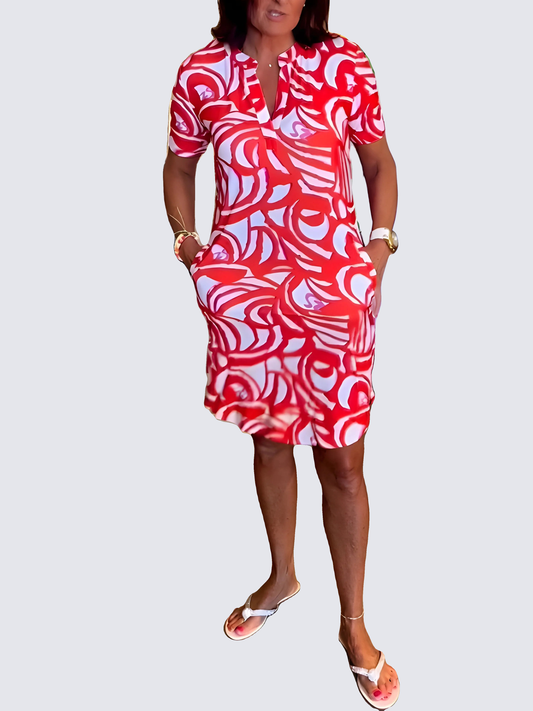Elegantes Kleid mit kurzen Ärmeln - remove_bg